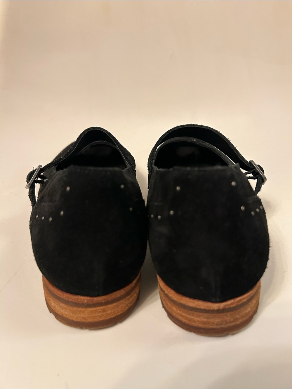 Kork-Ease Black Suede Mary Jane Loafers with Stud Detail - Picture 9 of 16